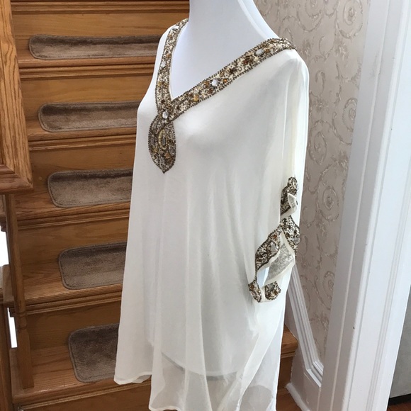 yuka beach Other - Beach Cover Up. Off white color. Beaded embellish